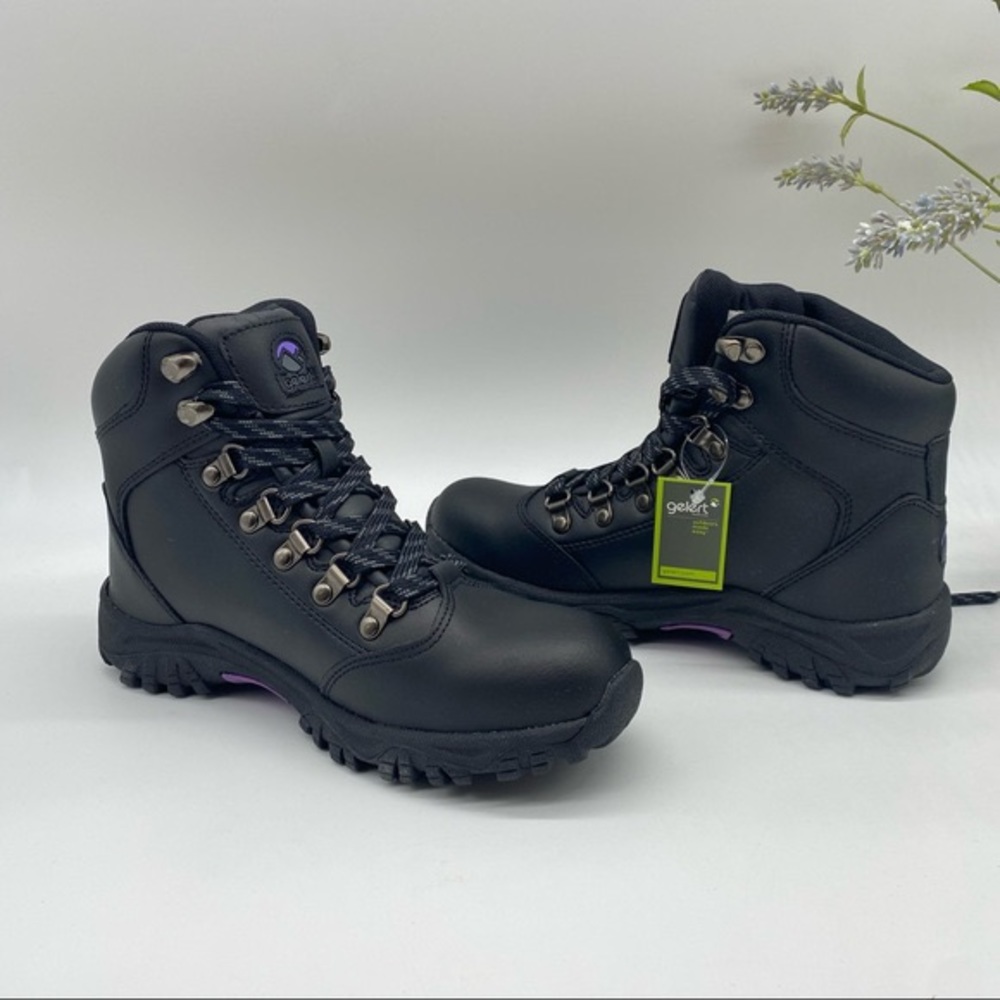 Gelert Black Leather Ladies Walking Boots size 6